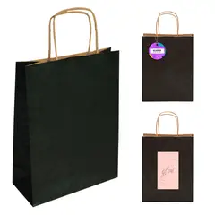GENERICO - 10 Bolsas de regalo en papel kraft 27x22x11