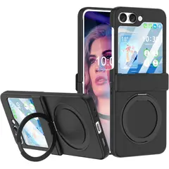 GENERICO - Funda Protección Bisagra Soporte Compatible Samsung Z Flip 5 Negro