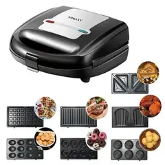 SOKANY - Maquina Sandwichera Platos Extraibles Multifuncional 7 En 1