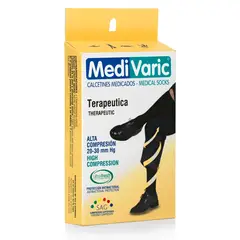 MEDIVARIC - Calcetin Hombre 20-30 Mmhg Talla L Café