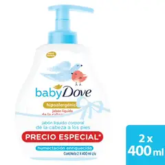 DOVE - Jabon Baby Liquido Humectante Enriquecida X 400ml X2und