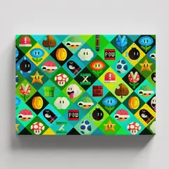 TAYRONA STORE - Cuadros Retablo Video Juegos Mario 017 - 50x35cm