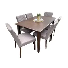 INVAL - COMEDOR GLIENZA 6 WENGUE/CAFE 3PCS
