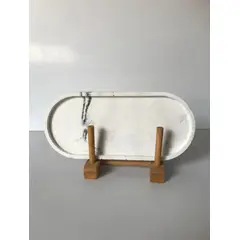 DECORACIONES ALE Y GABI - BANDEJA OVALADA DECORATIVA 25X11CMS