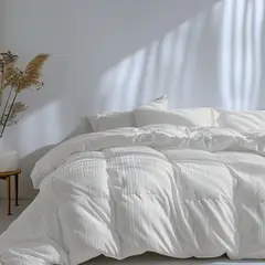 KARYTEX - Funda Duvet Sateen Rayas Cama Queen Color Hueso 125 Gramos Mindy.