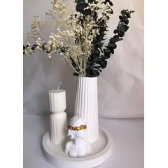 DECORACIONES ALE Y GABI - JARRON ALE BASE DECORATIVA ADORNO, VELA Y FLORES