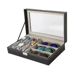 GENERICO - Estuche Caja Organizadora Relojes Y Gafas Lujo Exhibición