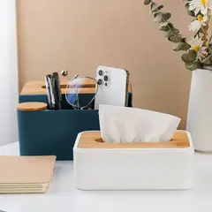 GENERICO - Dispensador Pañuelos Organizador Control Esferos Accesorios