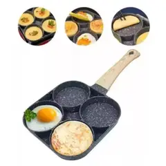 GENERICO - Sarten Antiadherente 4 Puestos Para Huevos Arepas Pancakes