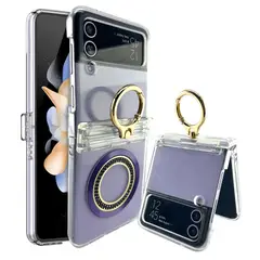 GENERICO - Funada Estuche Case Luxury Compatible Samsung Z Flip 3 y 4 Morado