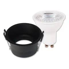 VCP - Ojo De Buey Negro Led Luz Neutra Redondo 7w Certificado