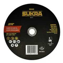SUKRA - DISCO FINO 9 CORTE METALACERO INOX 9 x 0078 x 78 230MM19MM2223MM SK6490 TIPO 41 SUK