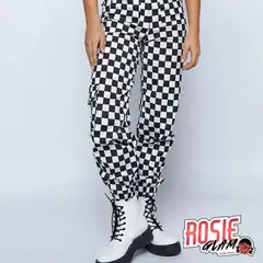 ROSIEGLAM - Pantalón Casual a cuadros_.