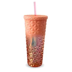 GENERICO - Termo tipo vaso con pitillo doble pared Tornasol