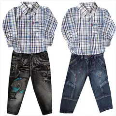 ZAFIRO JEANS - Camisa y jeans  con repuesto de pantalón para niño_.