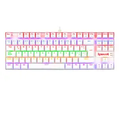 REDRAGON - Teclado redraron gamer kumara rainbow K552W-KR-SP switch rojo Blanco
