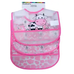 WAKIDS - Set Baberos X 3 Unid. Bebe Unisex Plástico ROSADO REF.76847