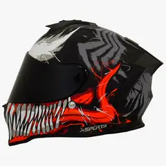 X SPORTS - CASCO V151 ECE2206 MARVEL VENOM NEGRO MATE TLL M