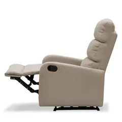 ELITE LIVING - SILLA RECLINABLE PEKIN ESTATICA CUERO SINTETICO TAUPE