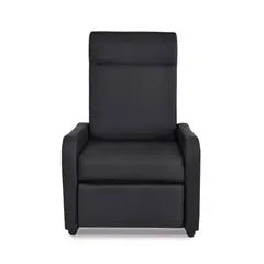 ELITE LIVING - SILLA RECLINABLE PRAXIS ESTATICA CUERO SINTETICO NEGRO