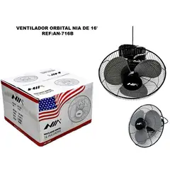 GENERICO - Ventilador Orbital De Techo 16 Pulgadas Negro