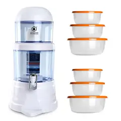 CHEF MASTER - Filtro Purificador Agua +6 Recipientes Plásticos Naranja