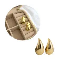 GENERICO - Aretes Gota Chunky Grande Dorado