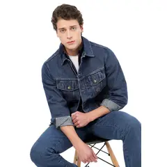 LEC LEE - Chaqueta En Jean Clasica Hombre - Indigo Medio