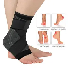 GENERICO - Tobillera Deportiva Ajustable - Negro - Verde Talla XL