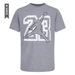 NIKE - Camiseta Jdb 23 Jumpman Ss Tee Niño-Gris