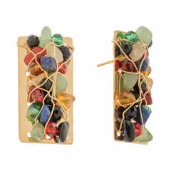 ENIGMA - Aretes Topo Tejido Rectangular
