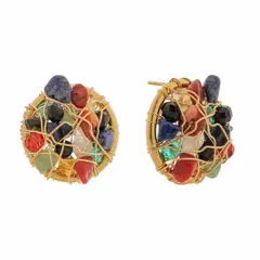 ENIGMA - Aretes Topo Tejido Circular