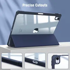 GENERICO - Estuche Funda Smart Case Cristal Para IPad 10ma gen 10.9 AZUL OSCURO