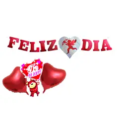 GENERICO - Set Decoración Globos Amor y Amistad San Valentín x 6 pcs