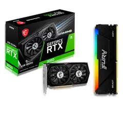 MSI - Combo Gamer Tarjeta RTX 3050 6GB + MEMORIA PC DDR4 16GB KINGSTON
