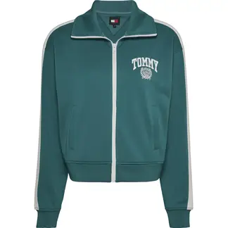 TOMMY HILFIGER - Saco Verde Deportivo Varsity Para Mujer Tommy Jeans