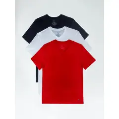 TOMMY HILFIGER - Pack de 3 camisetas de cuello v con logo