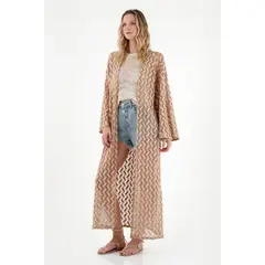 TENNIS - Kimono naranja tejido para mujer