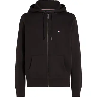 TOMMY HILFIGER - Saco negro con gorro y cierre de cremallera
