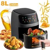 ONE PIXEL - Freidora De Aire Air Fryer 8LTS Pantalla Táctil Sin Aceite