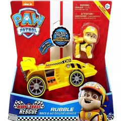 SPIN MASTER - Paw Patrol Vehículo Deluxe Rubble Patrulla Canina Sonidos