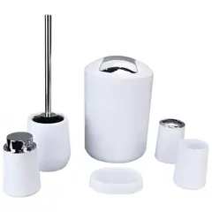 ONE PIXEL - Set Utensilios Organizador Accesorios De Baño X6 Piezas Blanco