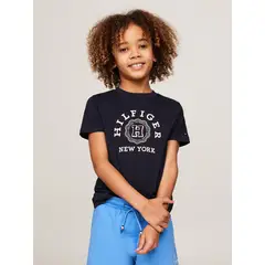 TOMMY HILFIGER - Camiseta Niño Azul Con Monotipo Escudo Archive
