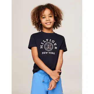 TOMMY HILFIGER - Camiseta Niño Azul Con Monotipo Escudo Archive