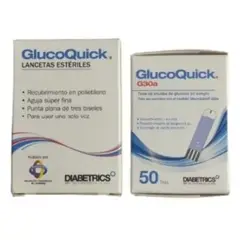 GLUCOQUICK - Combo 50 Tirillas + 50 Lancetas G30A