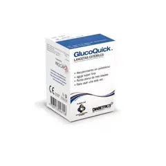 GLUCOQUICK - 50 Lancetas Estériles Prueba De Glucosa En Sangre