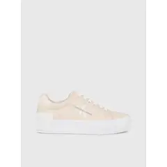 CALVIN KLEIN - Tenis rosado con plataforma vulcanizado de cuero
