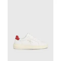 CALVIN KLEIN - Tenis blanco blanco de cuero robusto