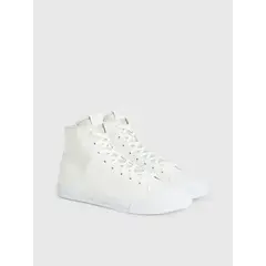 CALVIN KLEIN - Tenis Blanco Corte Alto Vulcanizados Para Hombre
