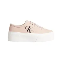 CALVIN KLEIN - Tenis rosado de lona reciclada con plataforma